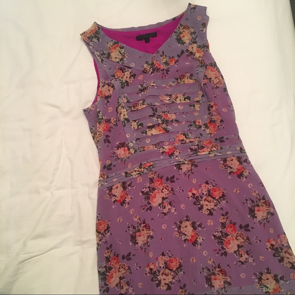 Lucca couture purple floral chiffon dress
